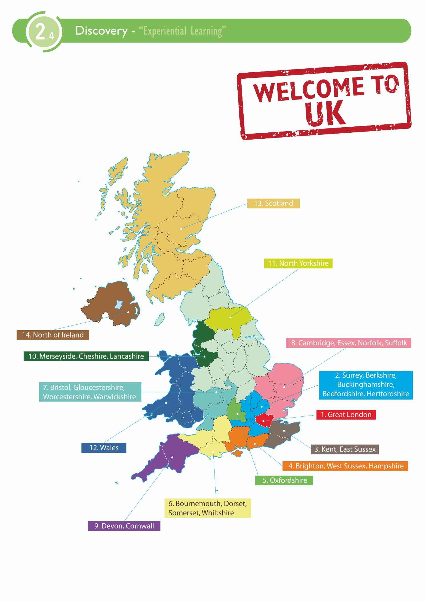 UK destinations map